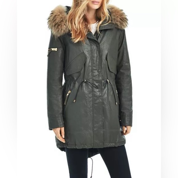 SAM. Waxed Hudson Parka in Drab Green - Picture 3 of 16